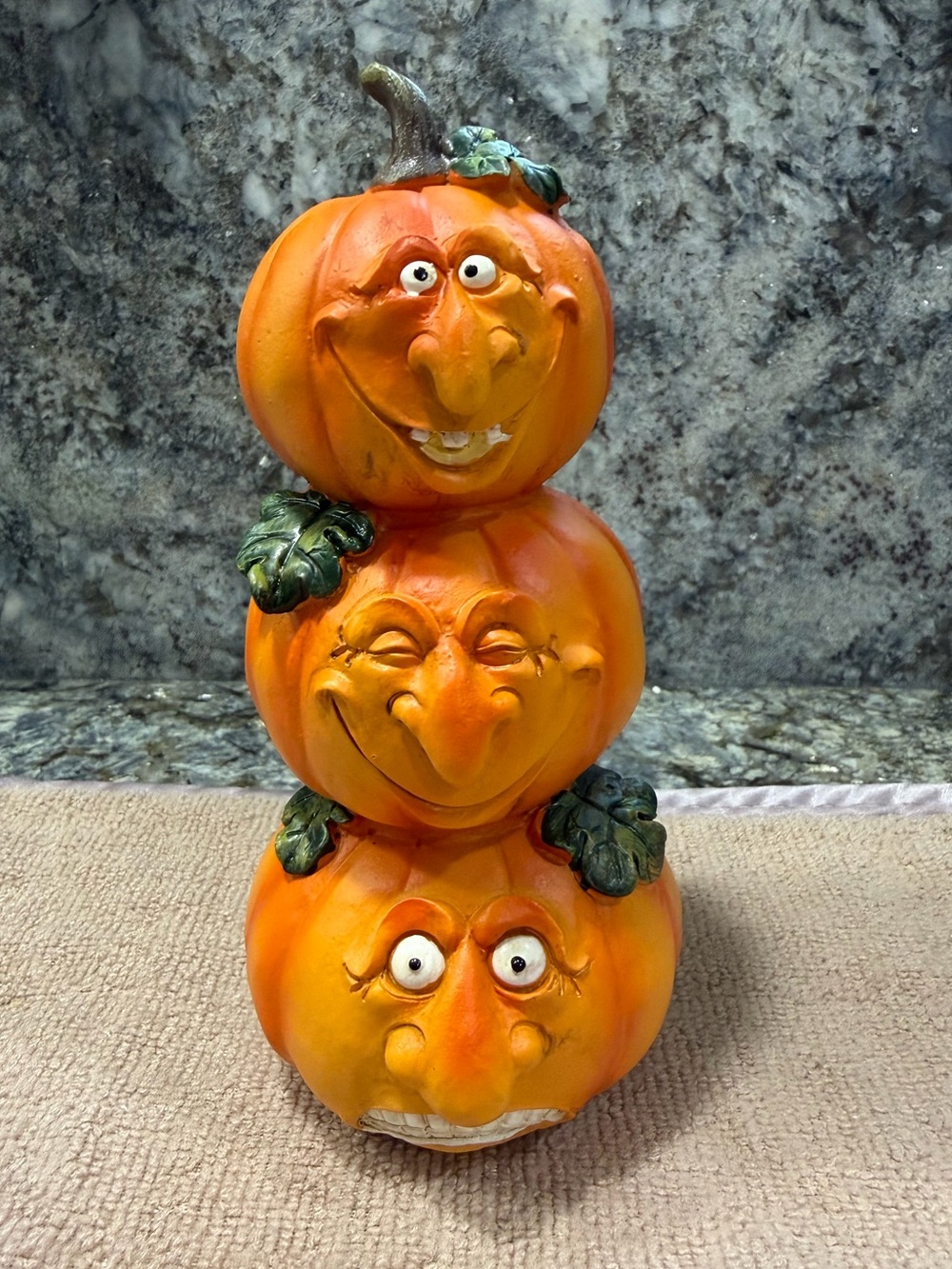 TJ Maxx Stacked Pumpkin Figurine 6” Halloween Fall Jack O’ Lantern Decor NWT